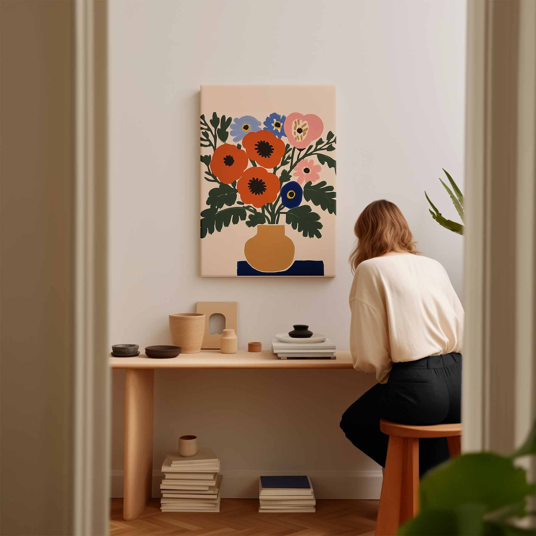 Kleurrijke Bloemenpracht Kunstwerk-canvas-dibond-plexiglas-wanddecoratie-WallArtistic