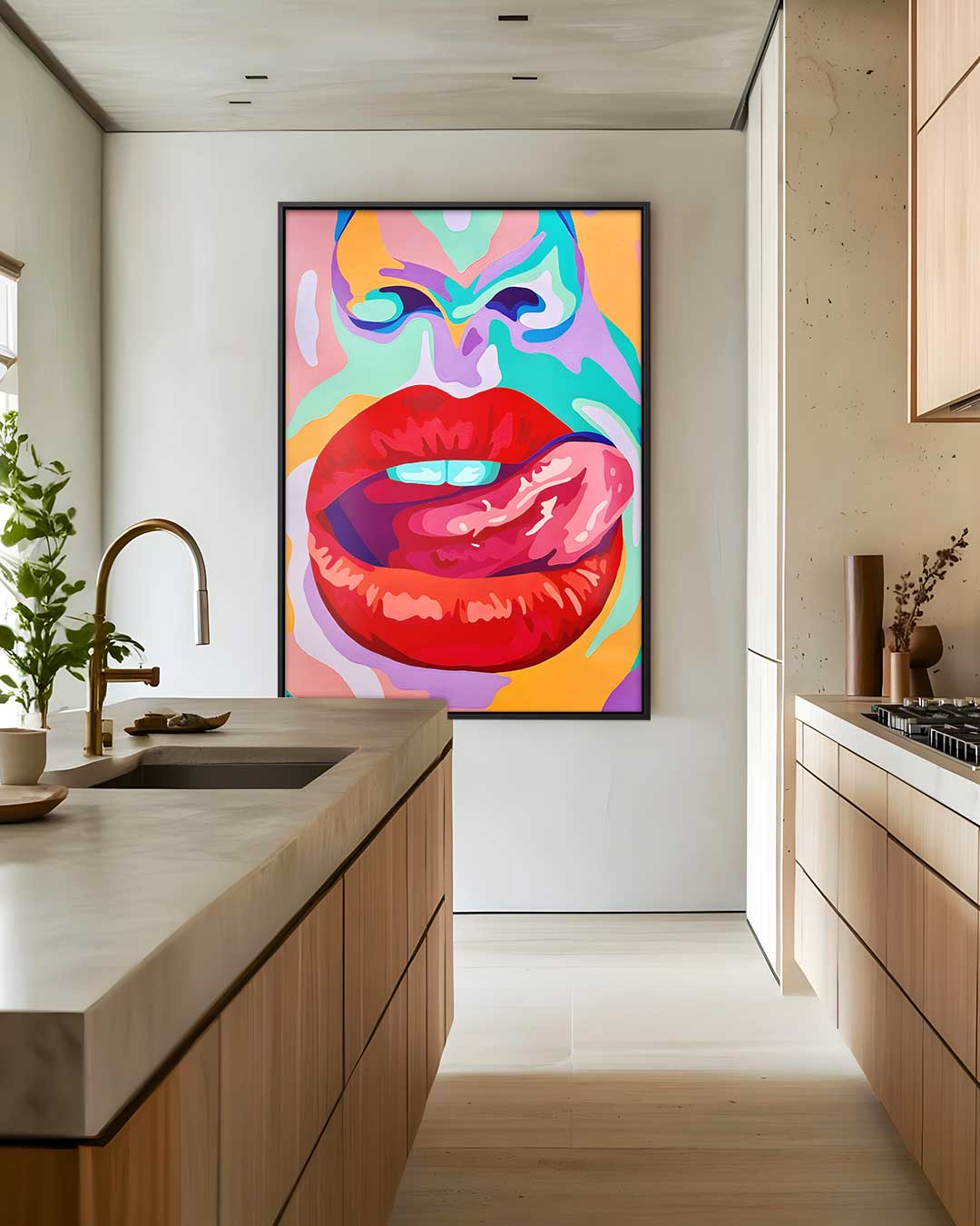 Kleurrijke Expressie van Verlangen Kunstwerk-canvas-dibond-plexiglas-wanddecoratie-WallArtistic