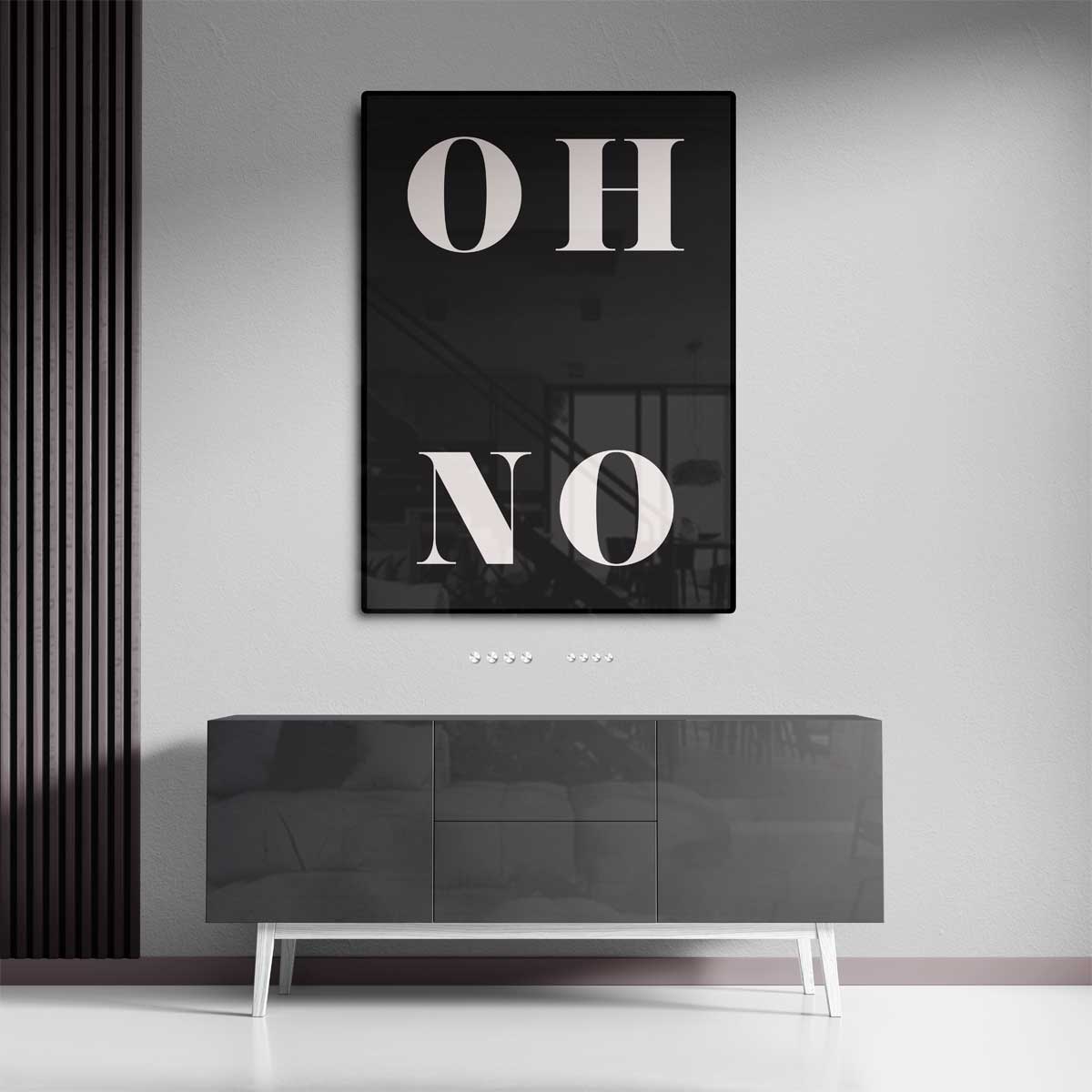 OH NO Typografie Art Kunstwerk-canvas-dibond-plexiglas-wanddecoratie-WallArtistic