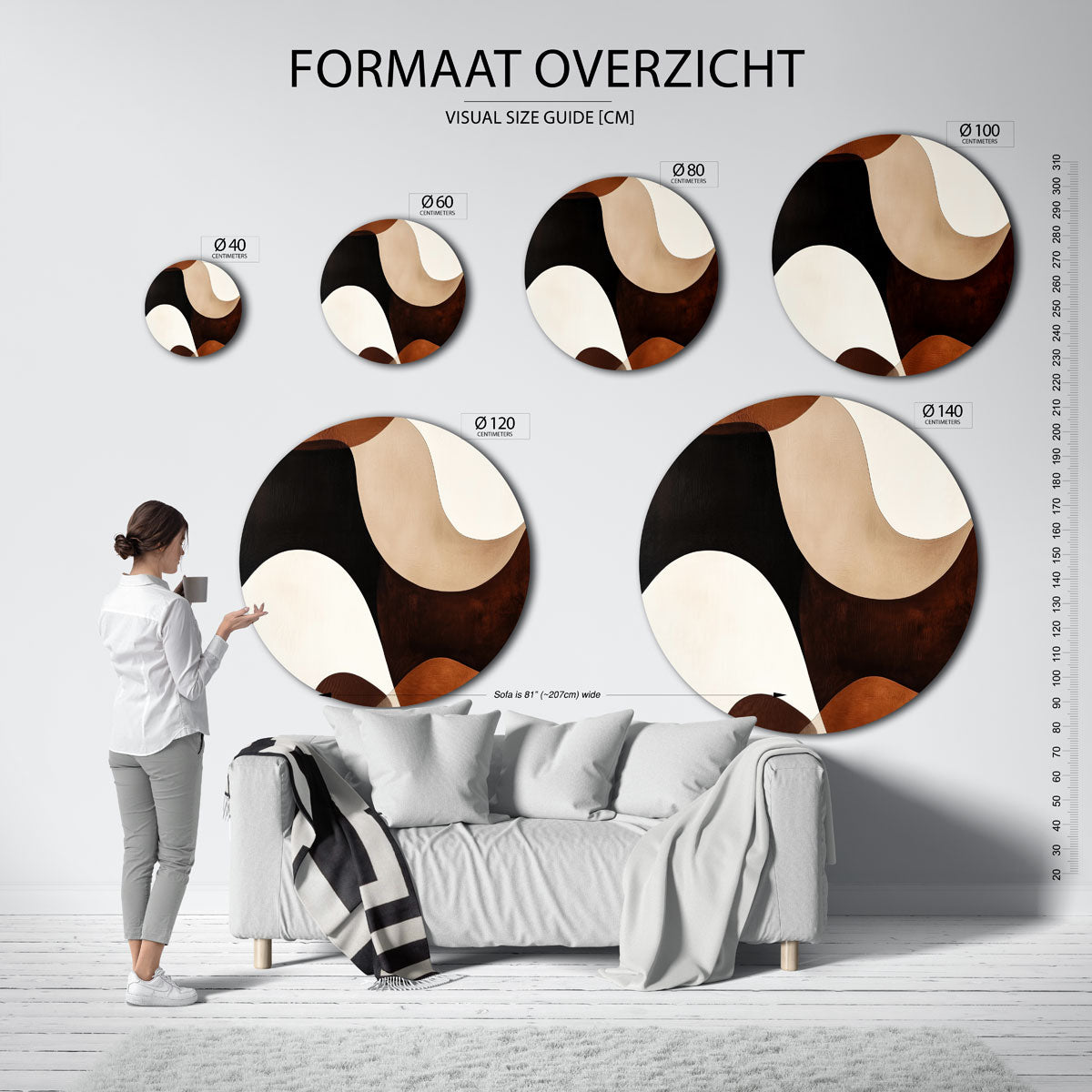 Abstracte vormen Muurcirkel