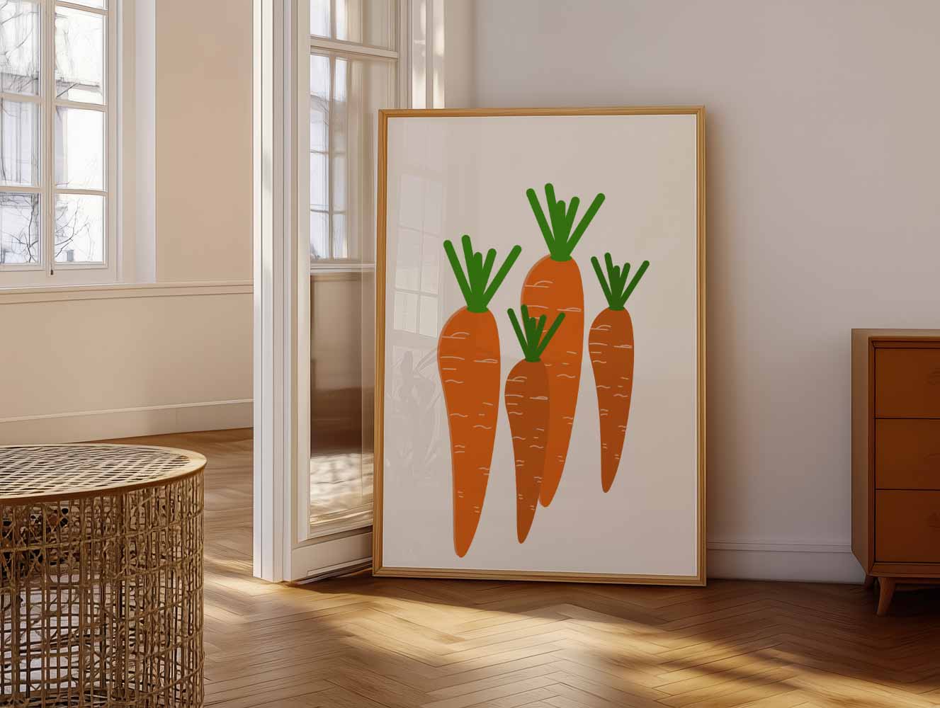 Vrolijke Wortel Illustratie Poster