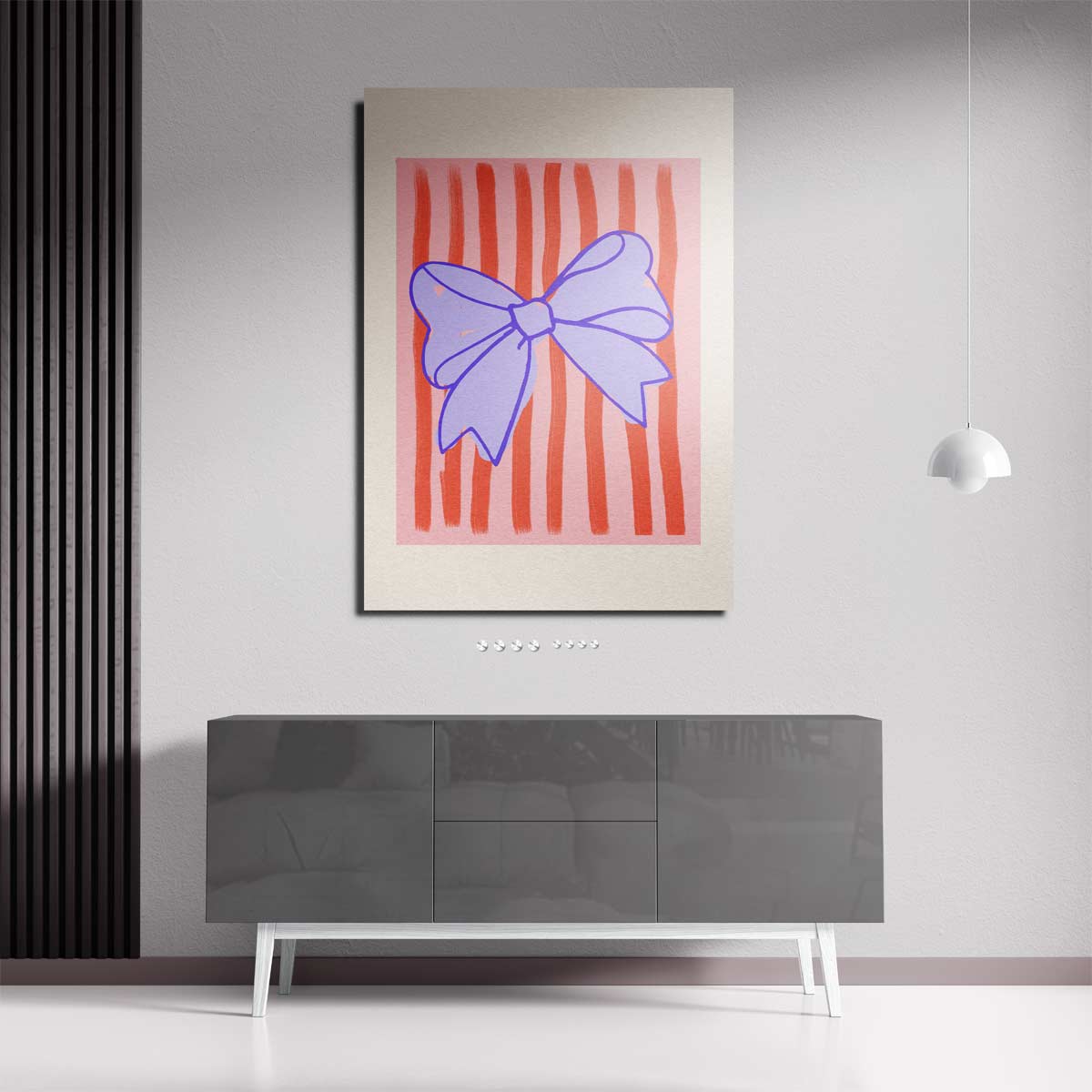 Vrolijke Strik met Strepen Kunstwerk-canvas-dibond-plexiglas-wanddecoratie-WallArtistic