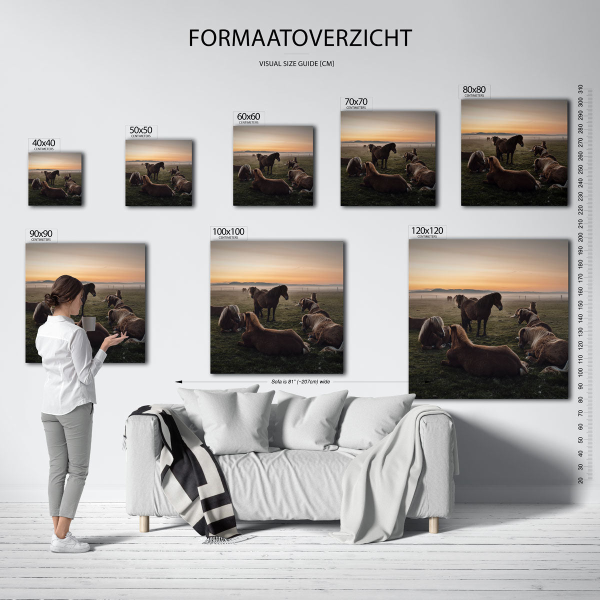 Rustige paardenweide Poster
