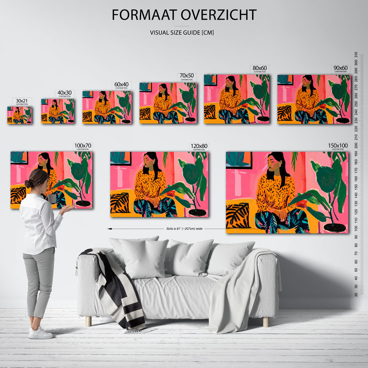 Vrouw met planten Poster