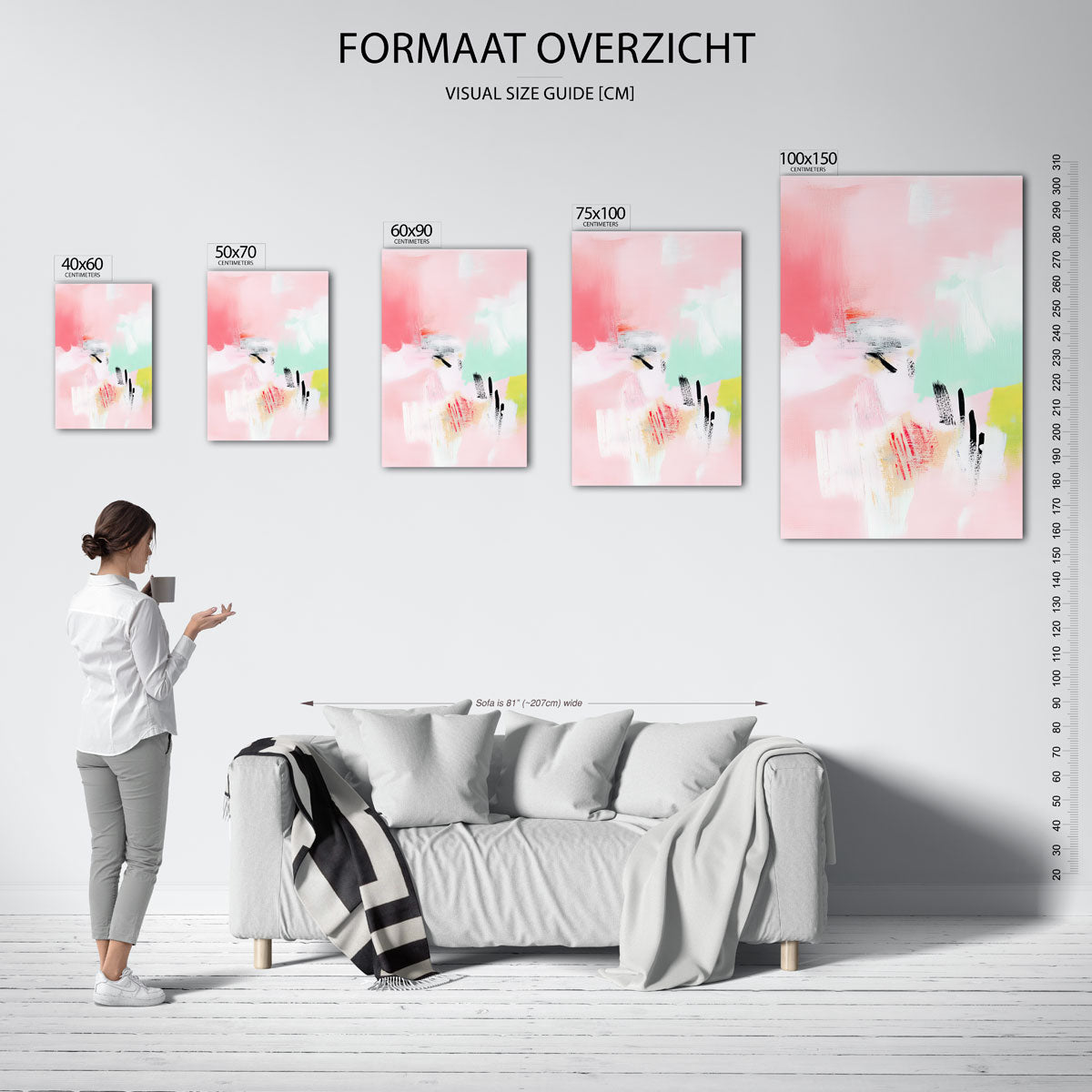 Kleurrijke vegen Kunstwerk