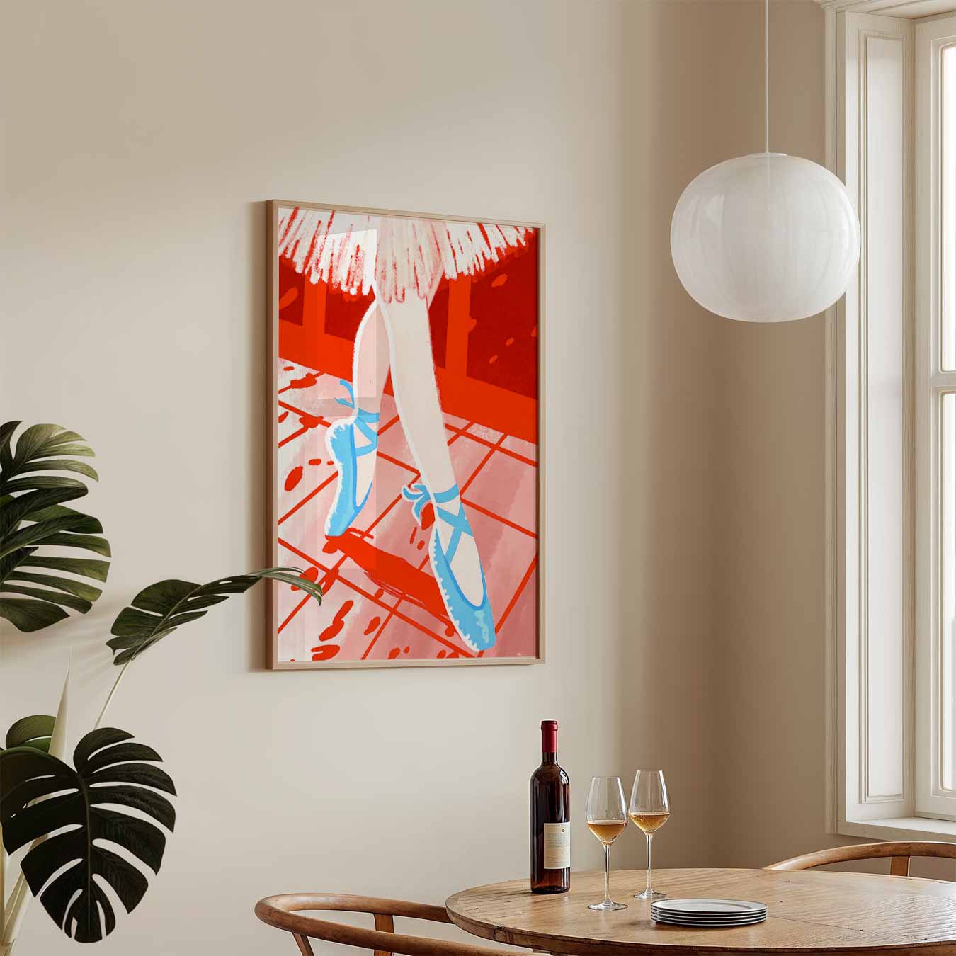 Dansend in Rood Poster-WallArtistic