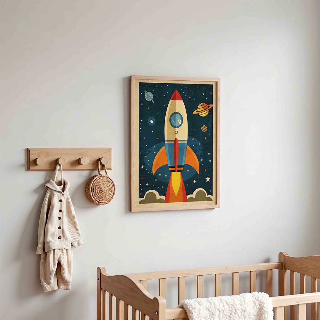 Raket en planeten Poster
