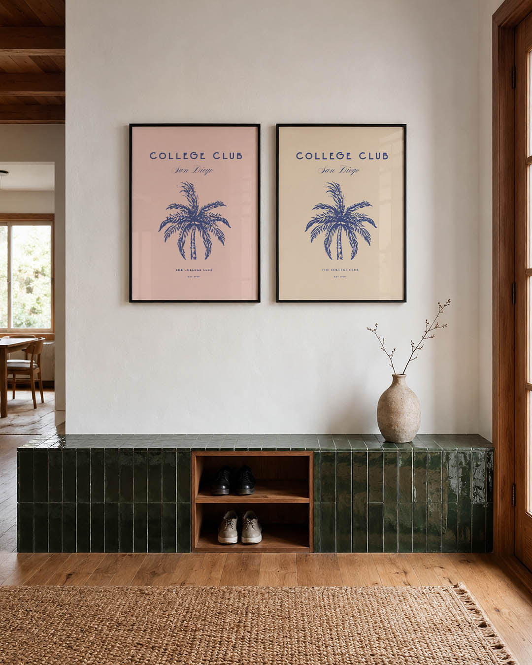 Palmbomen en pastel Posterset