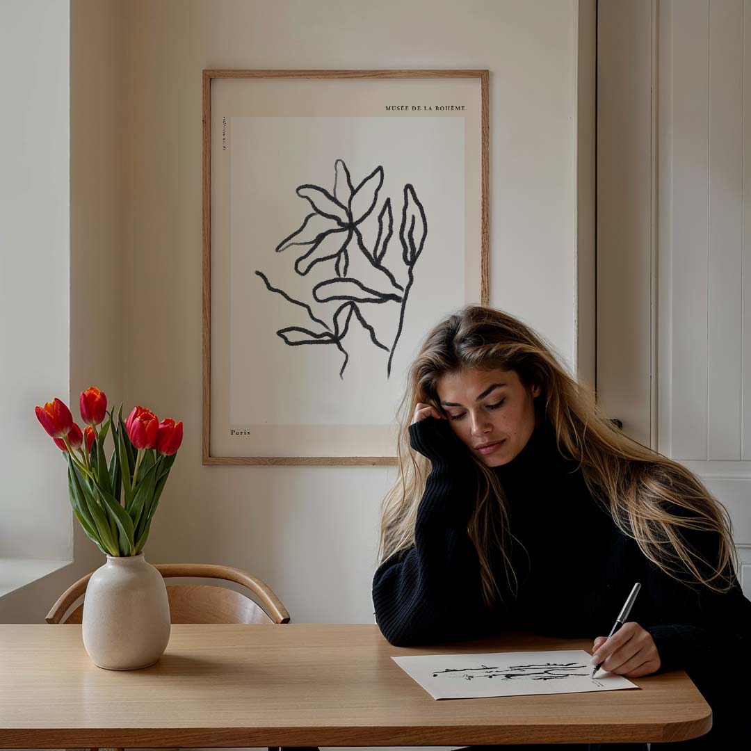 Botanische Lijntekening Poster-WallArtistic