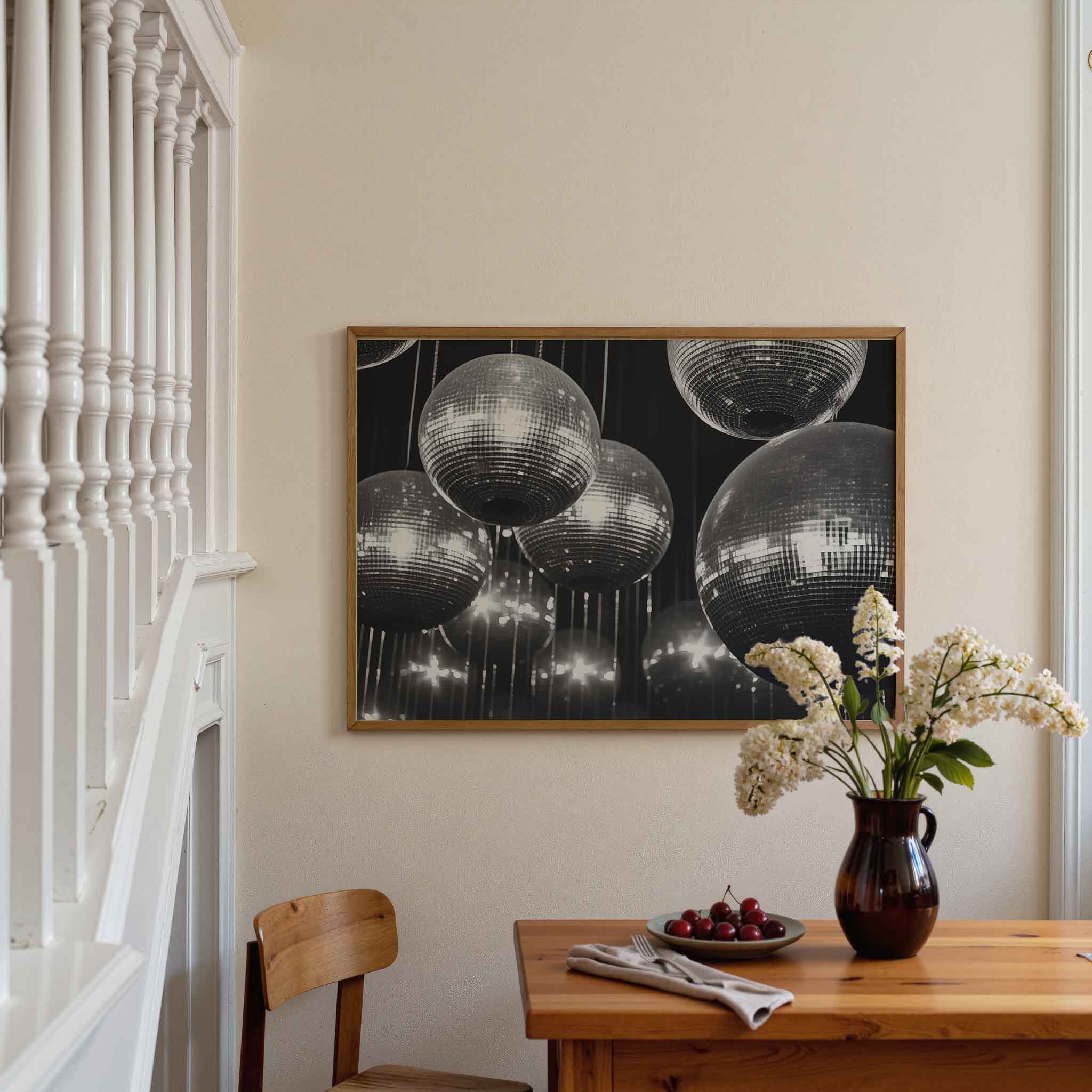 Glinsterende discoballen Poster
