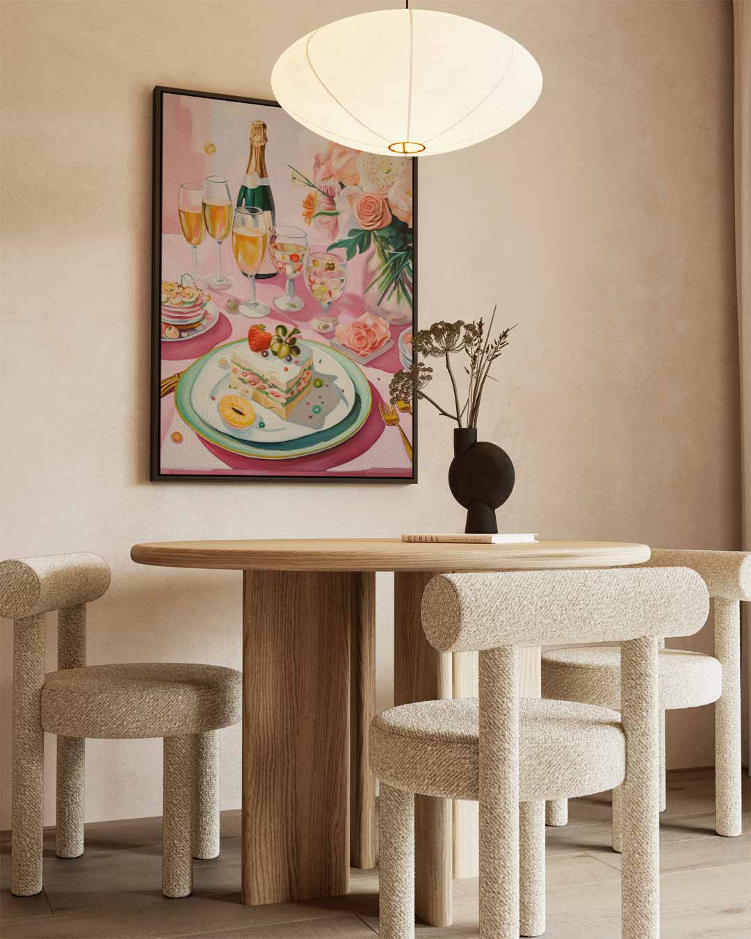 Sprankelend Feesttafereel in Pasteltinten Kunstwerk-canvas-dibond-plexiglas-wanddecoratie-WallArtistic