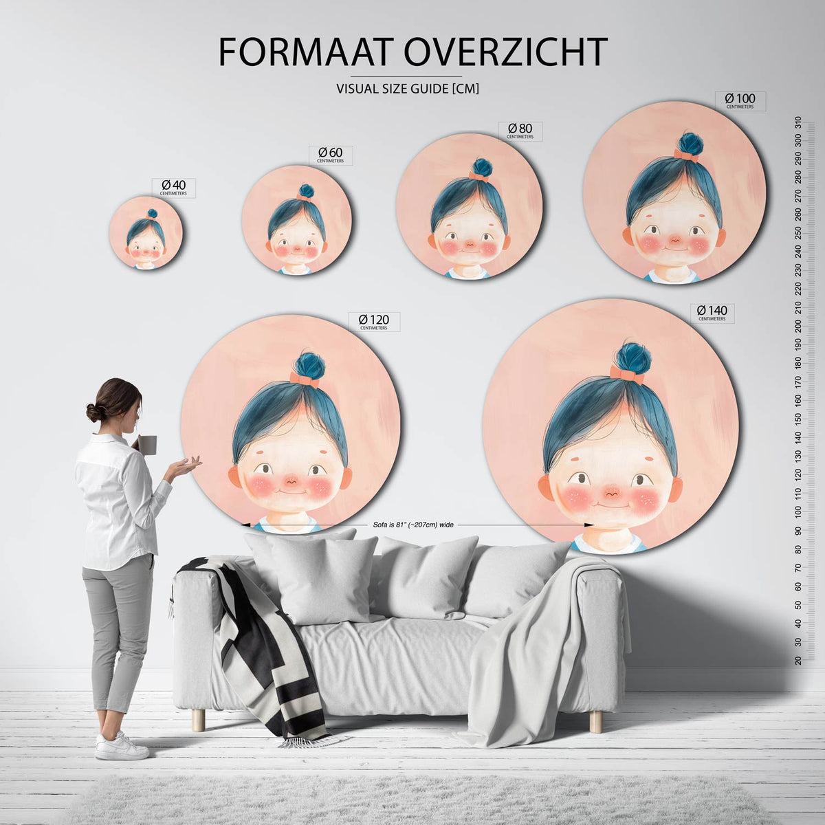 Vrolijk kind Muurcirkel