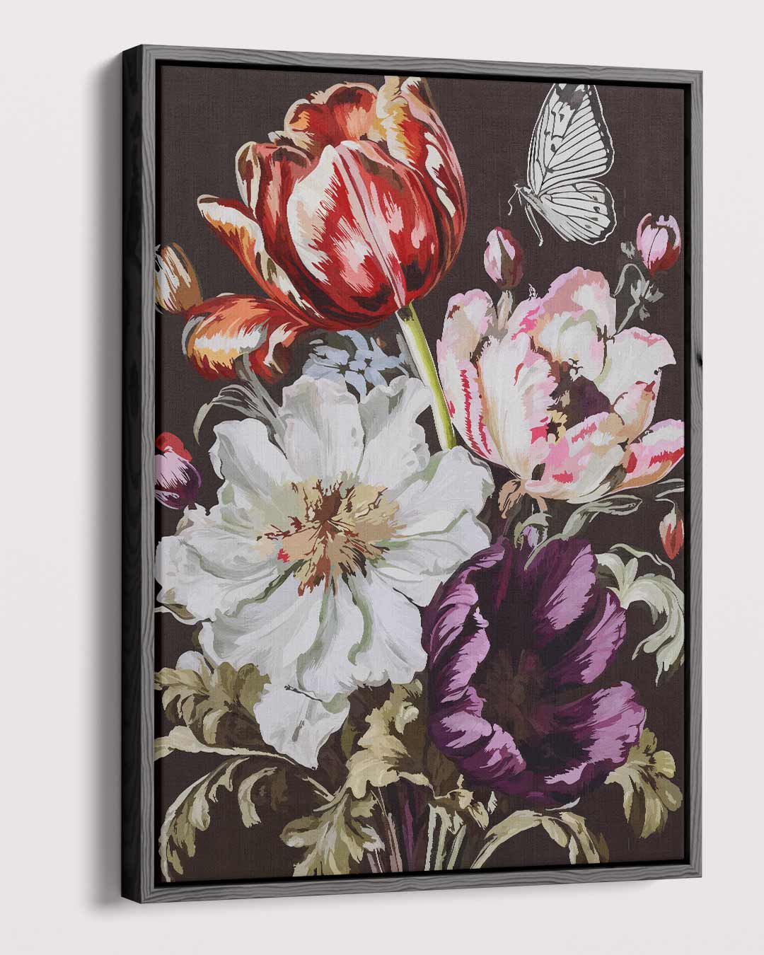 Bloemenpracht met Vlinder Kunstwerk-canvas-dibond-plexiglas-wanddecoratie-WallArtistic