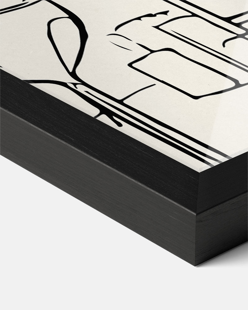 Elegante Bloemen Silhouet Poster-WallArtistic