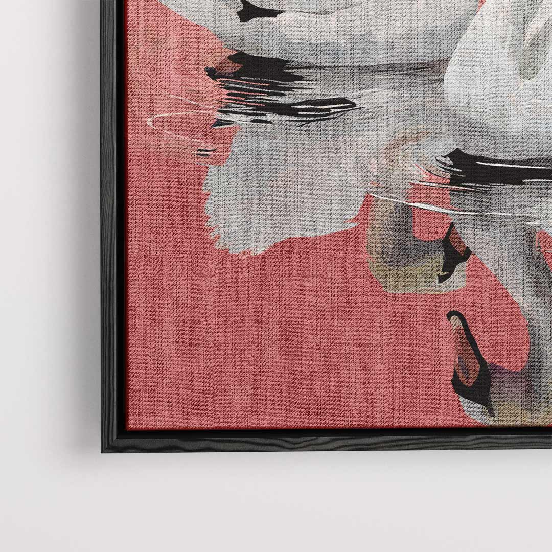 Elegante Zwanen in Rustig Water Kunstwerk-canvas-dibond-plexiglas-wanddecoratie-WallArtistic