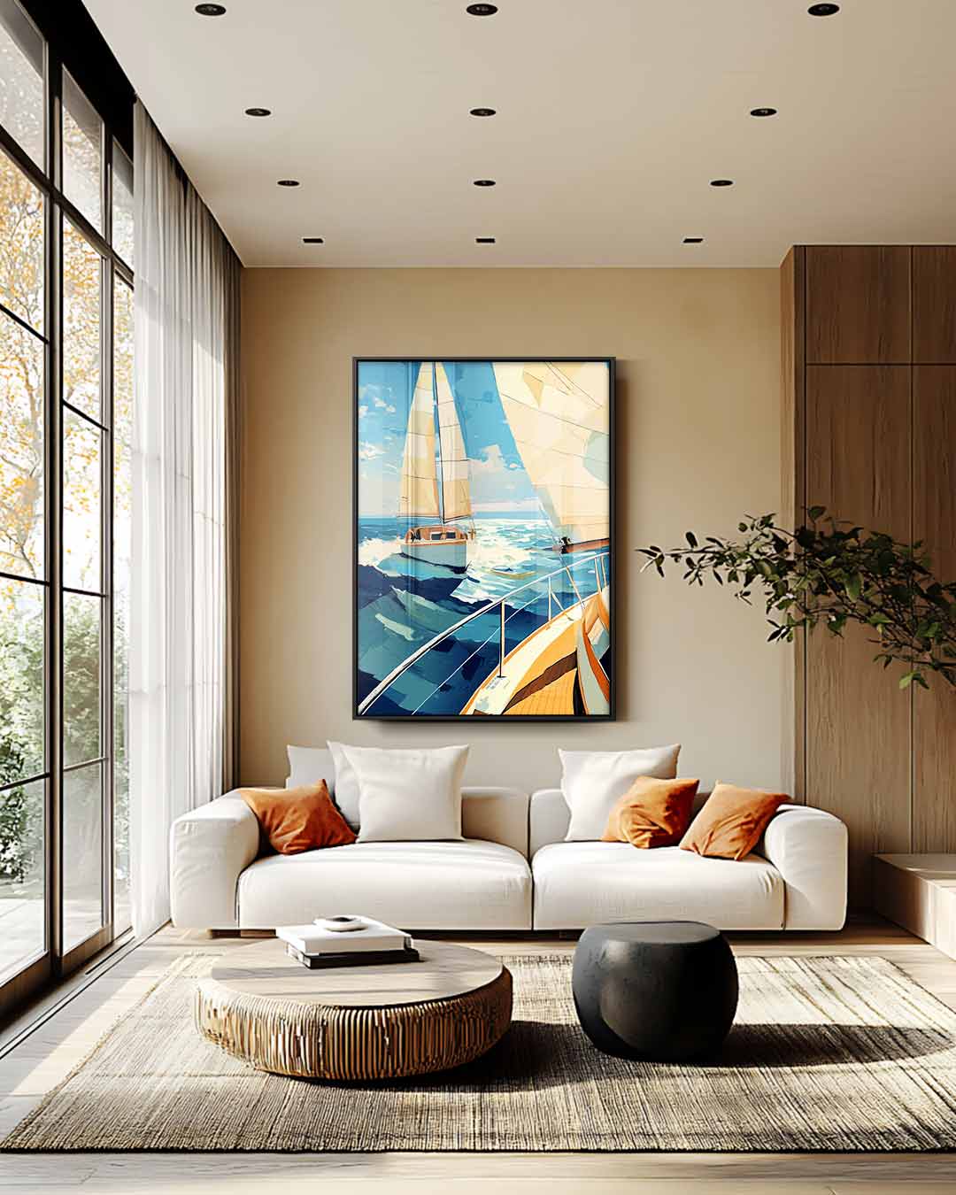 Zeilavontuur op Zee Kunstwerk-canvas-dibond-plexiglas-wanddecoratie-WallArtistic