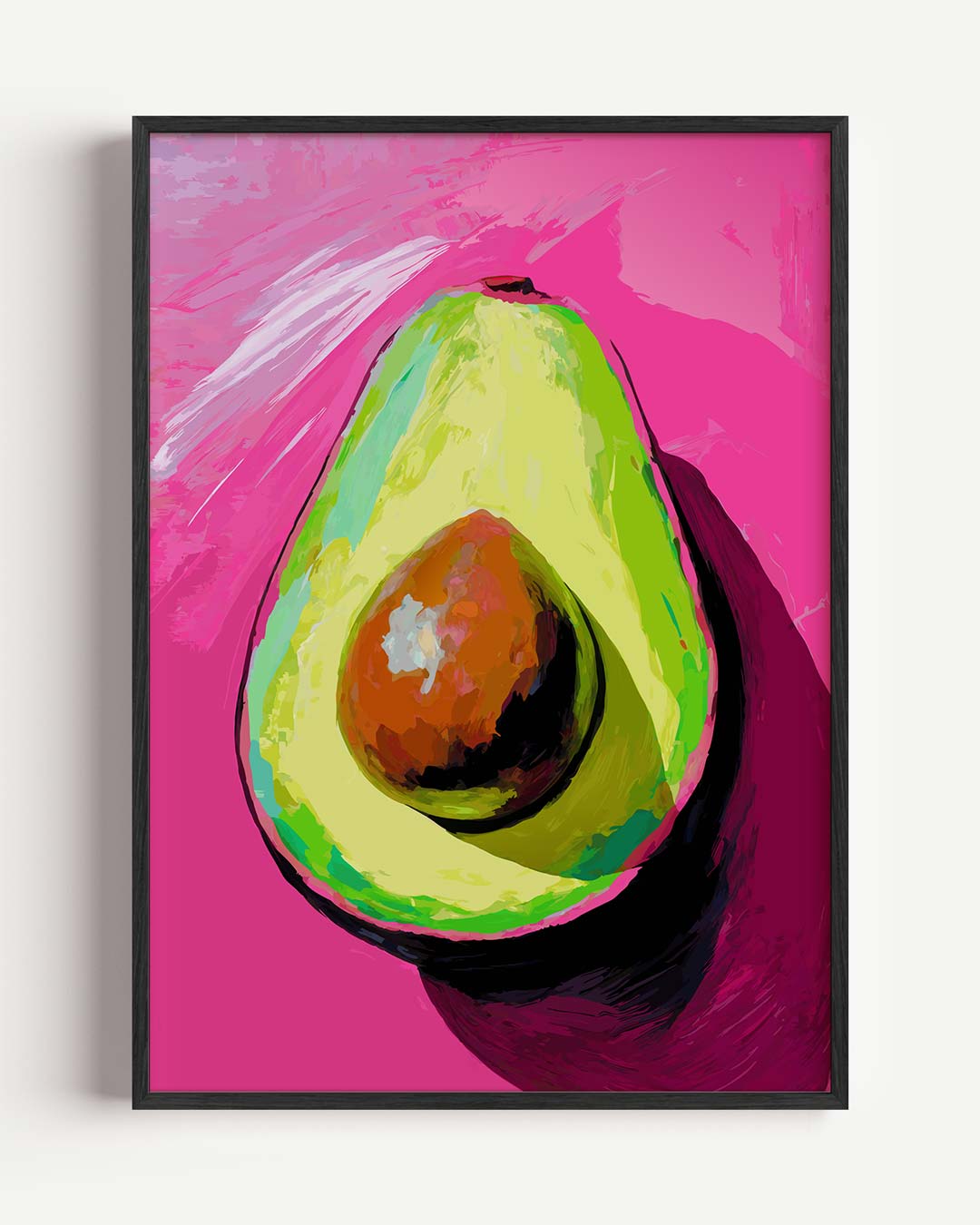 Avocado-kunst op Roze Achtergrond Poster-WallArtistic