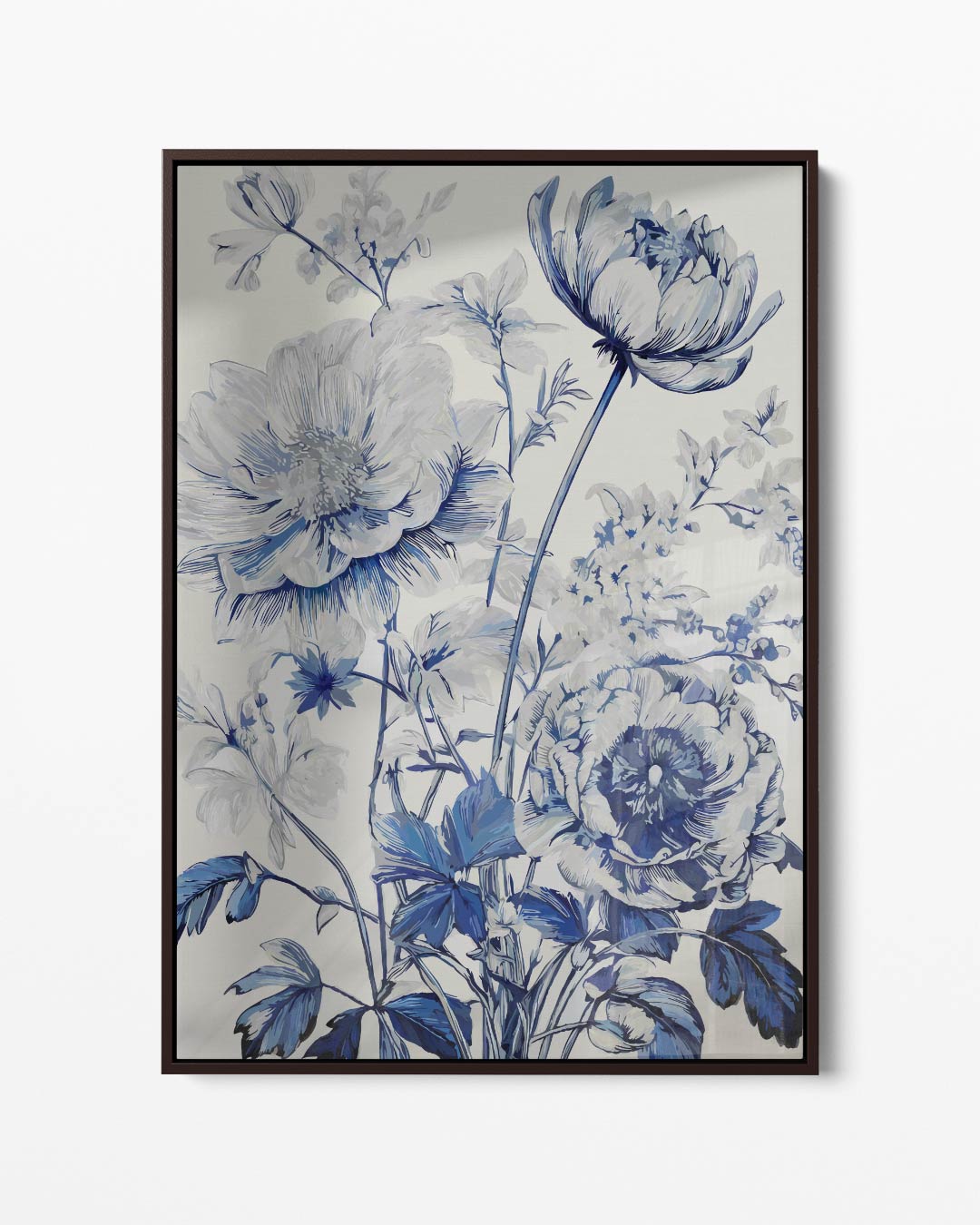 Blauwe Bloemenpracht Kunstwerk-canvas-dibond-plexiglas-wanddecoratie-WallArtistic