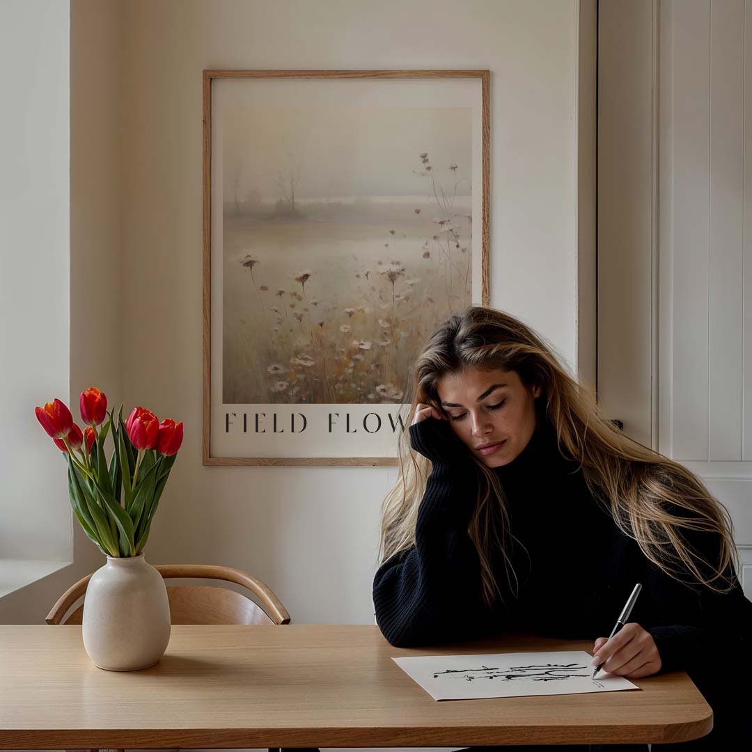 Dromerige Veldbloemen Poster-WallArtistic