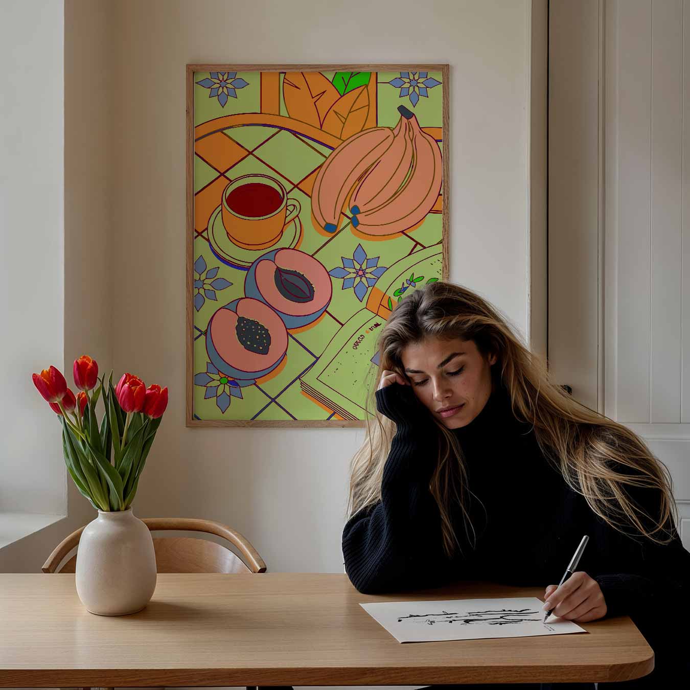 Kleurrijk Ontbijt Moment Poster-WallArtistic