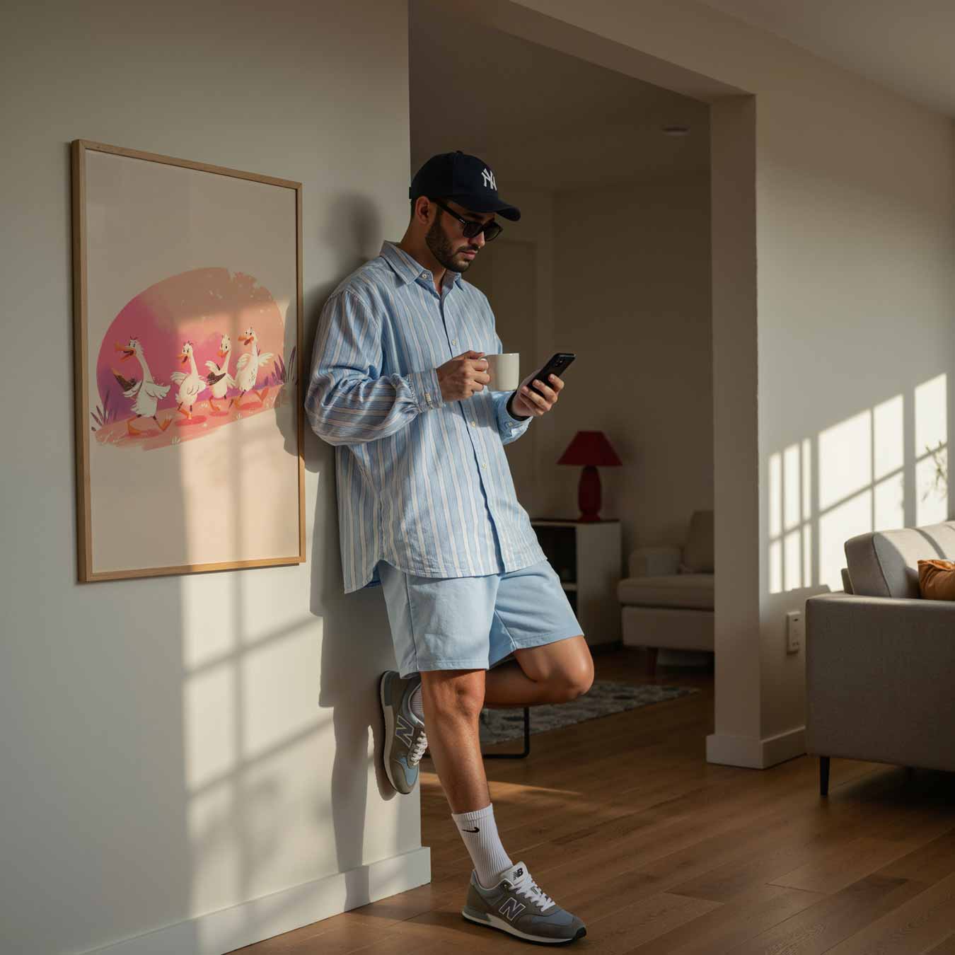 Vrolijke Eendenwandeling Poster-WallArtistic