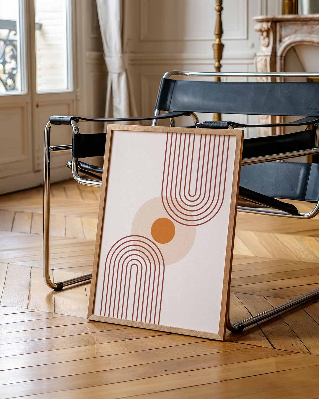 Minimalistische Retro Cirkel Poster-WallArtistic