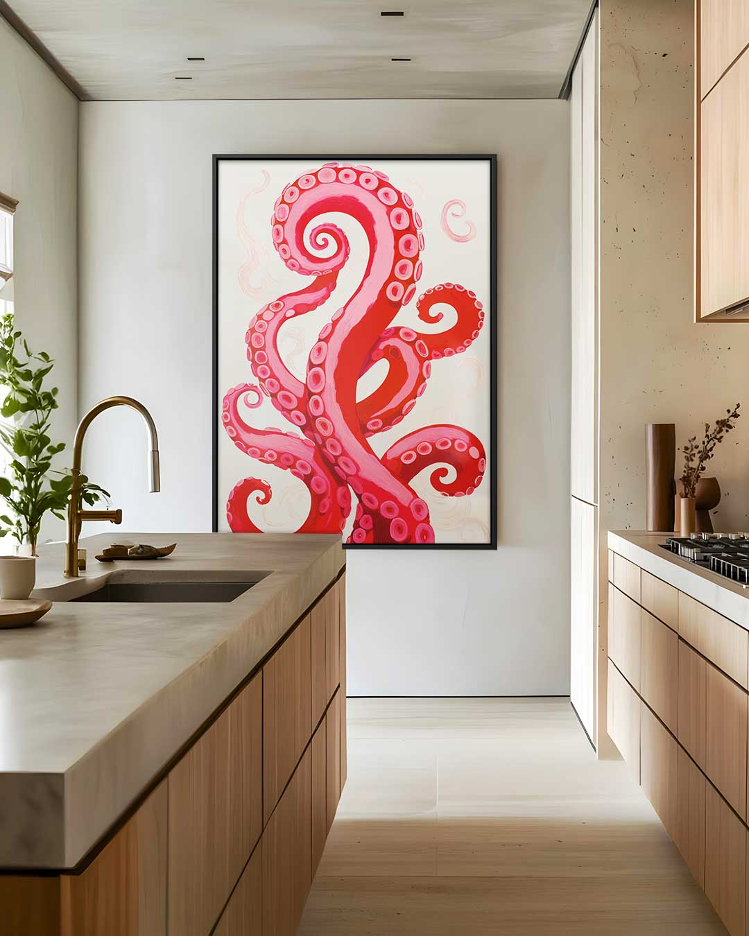 Dansende Tentakels Kunstwerk-canvas-dibond-plexiglas-wanddecoratie-WallArtistic
