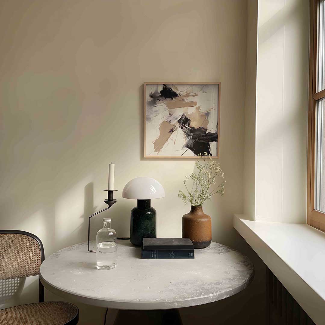 Abstracte beige en zwarte Poster