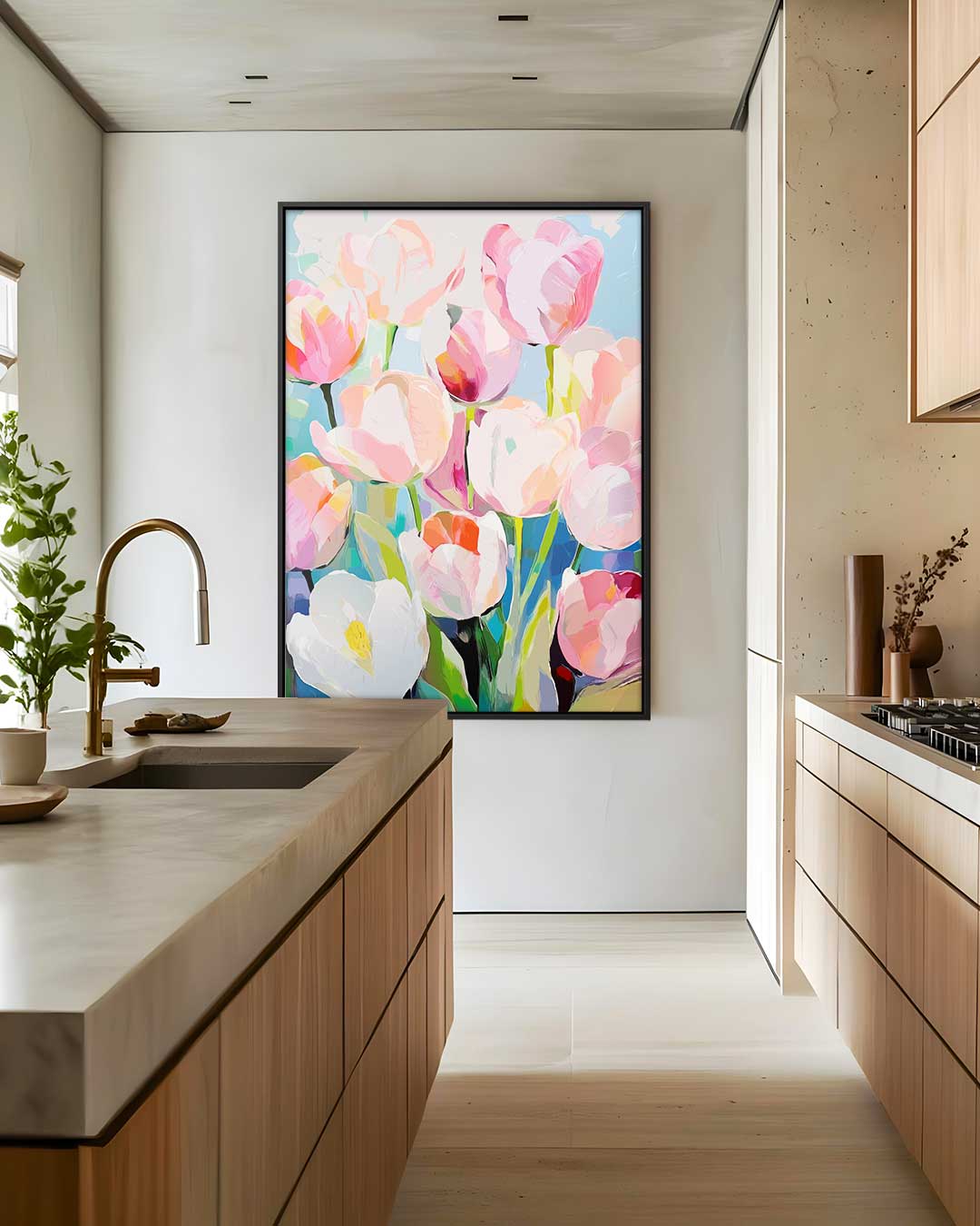 Kleurrijke Lente Tulpen Kunstwerk-canvas-dibond-plexiglas-wanddecoratie-WallArtistic