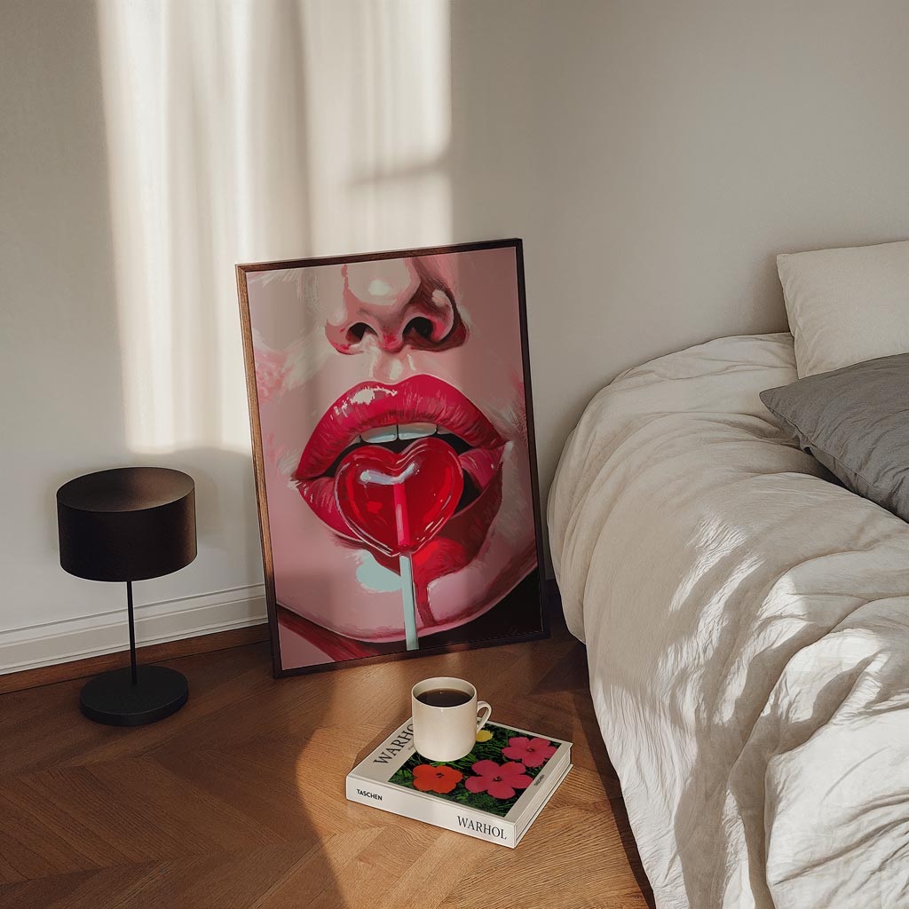 Sensuele Lippen met Hartjeslolly Poster