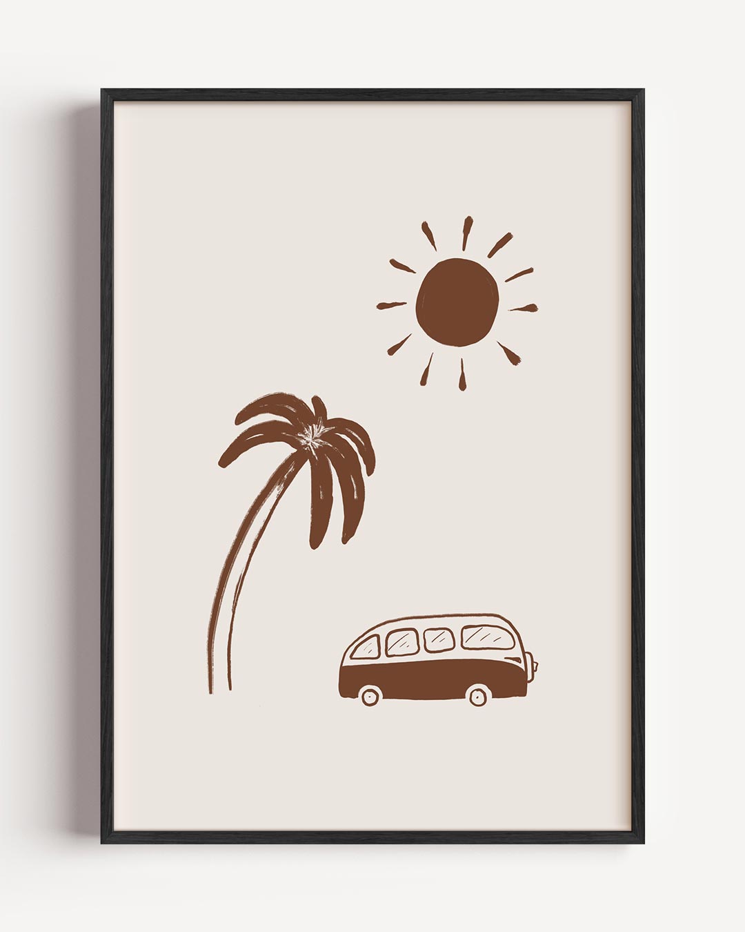 Zomerse Roadtrip Illustratie Poster-WallArtistic
