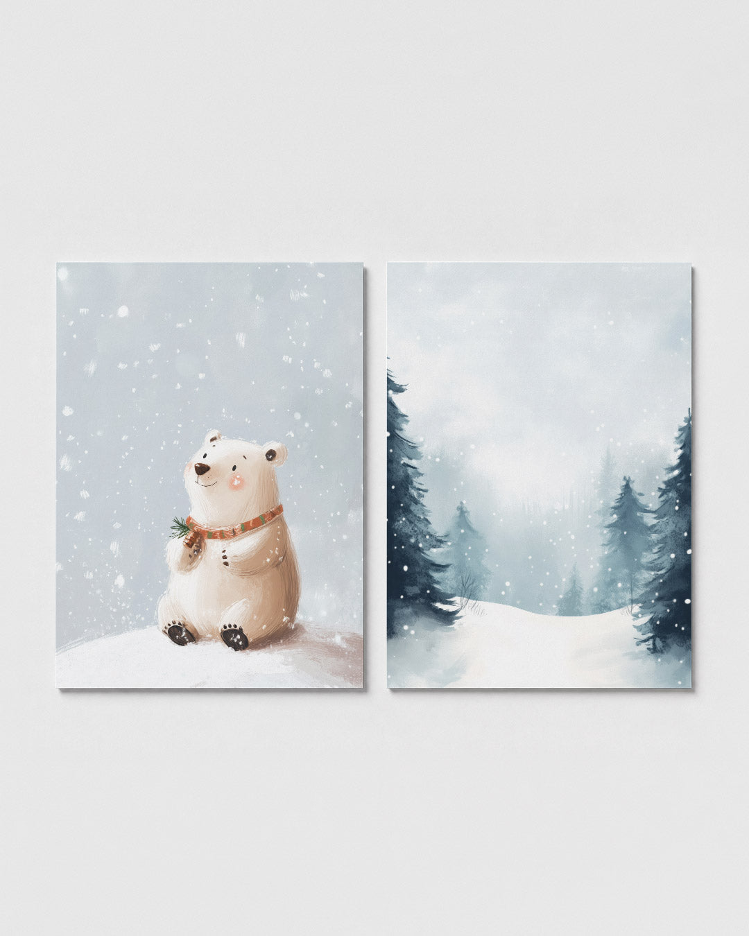 Winterse knuffelbeer Posterset