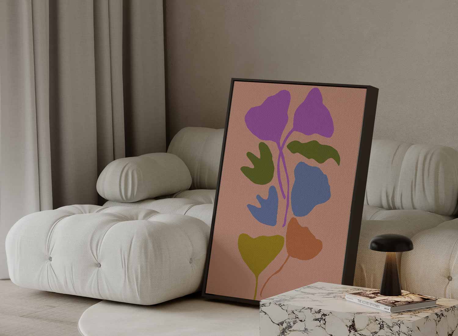 Kleurrijke Bloempatronen Kunstwerk-canvas-dibond-plexiglas-wanddecoratie-WallArtistic