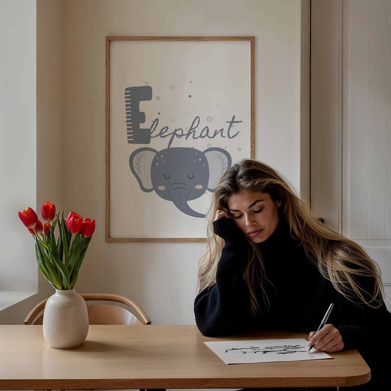 Dromerige Olifant Kinderkamer Poster