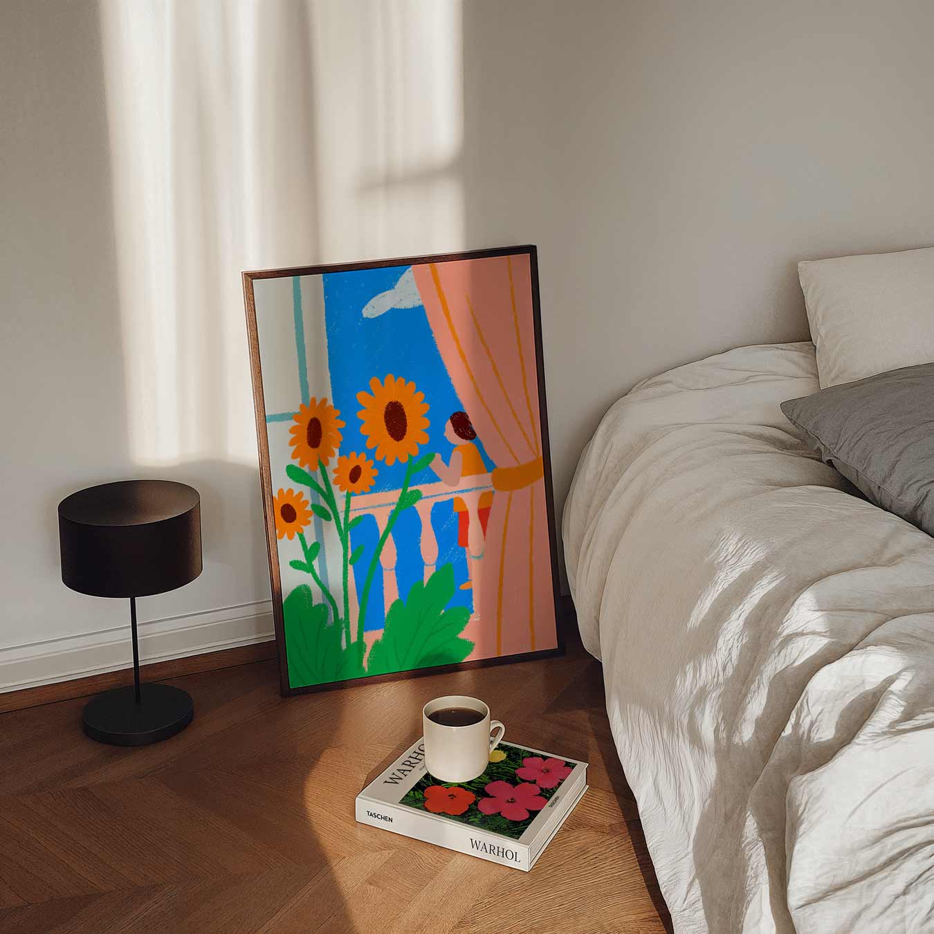 Zonnige Balkon Idylle Poster
