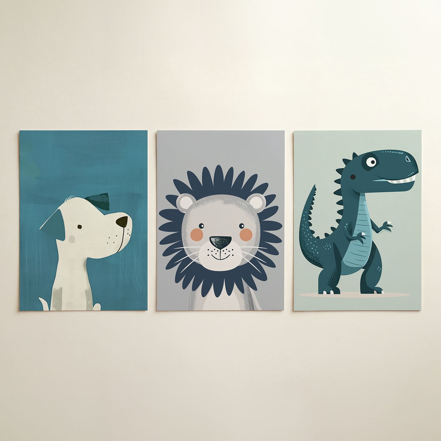 Hond in blauw Posterset