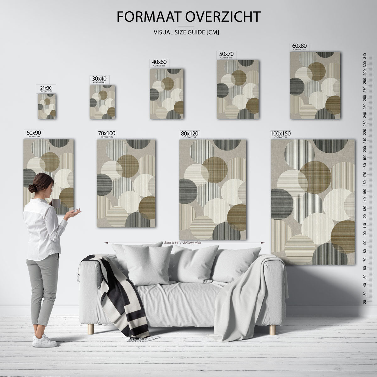 Gestreepte cirkels Poster