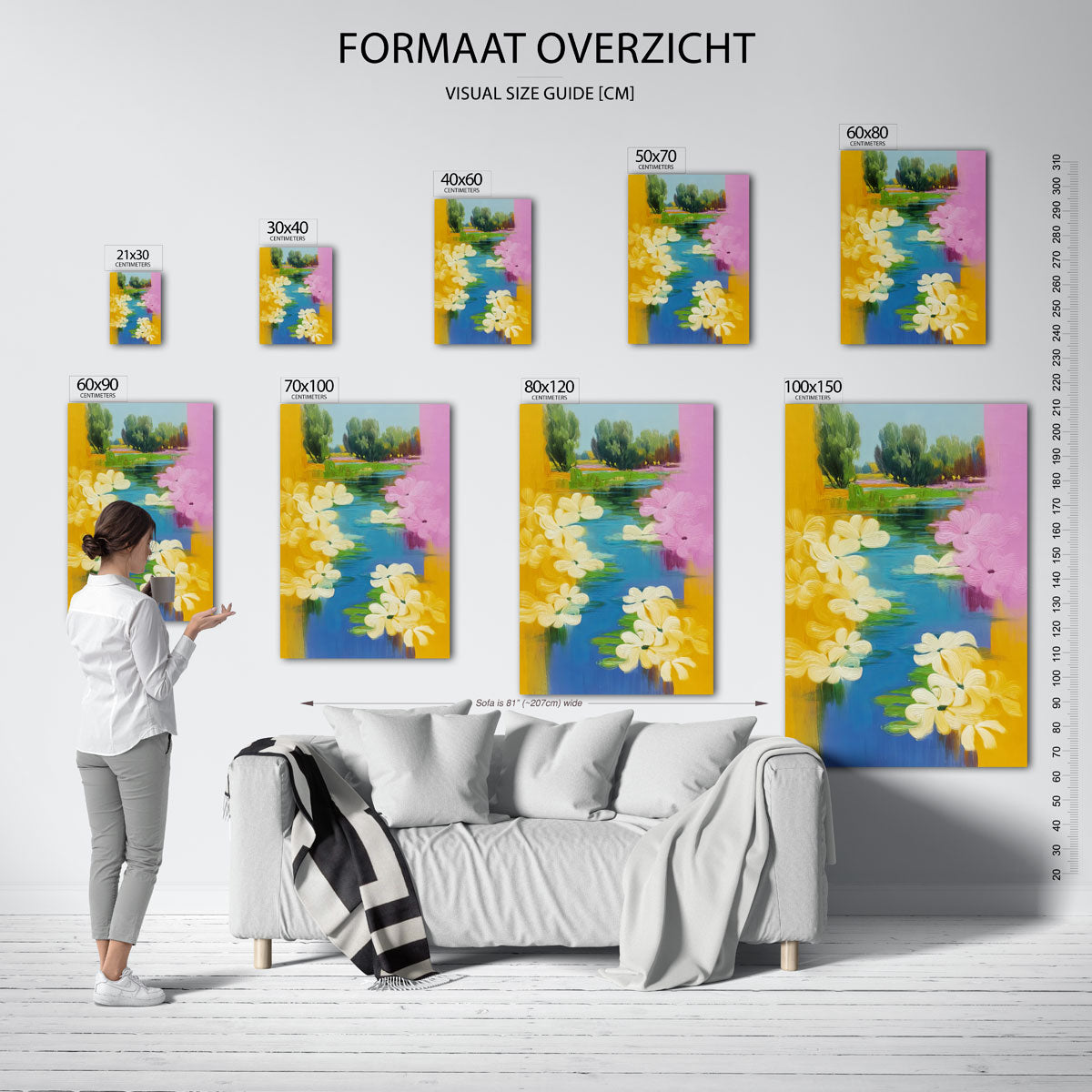 Bloemen en landschap Poster