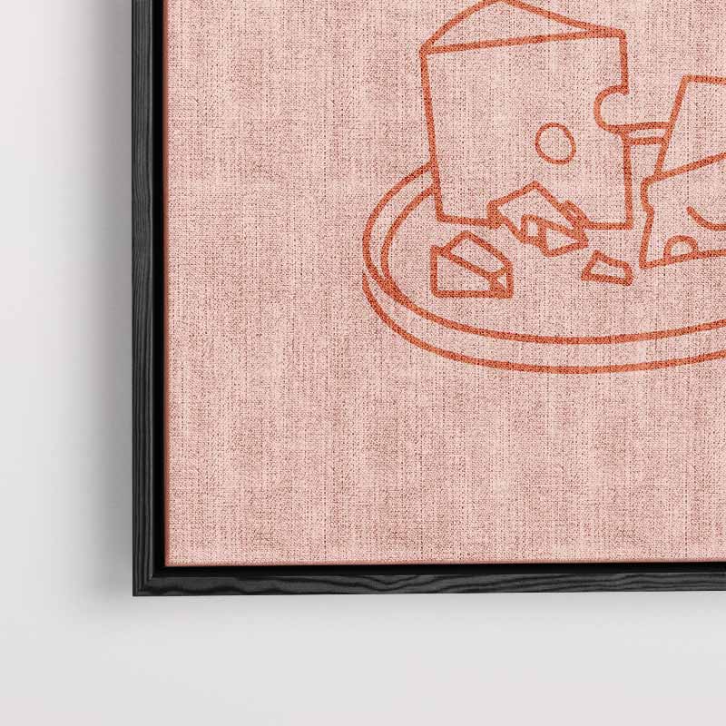 Ontbijt in Lijntekeningen Kunstwerk-canvas-dibond-plexiglas-wanddecoratie-WallArtistic