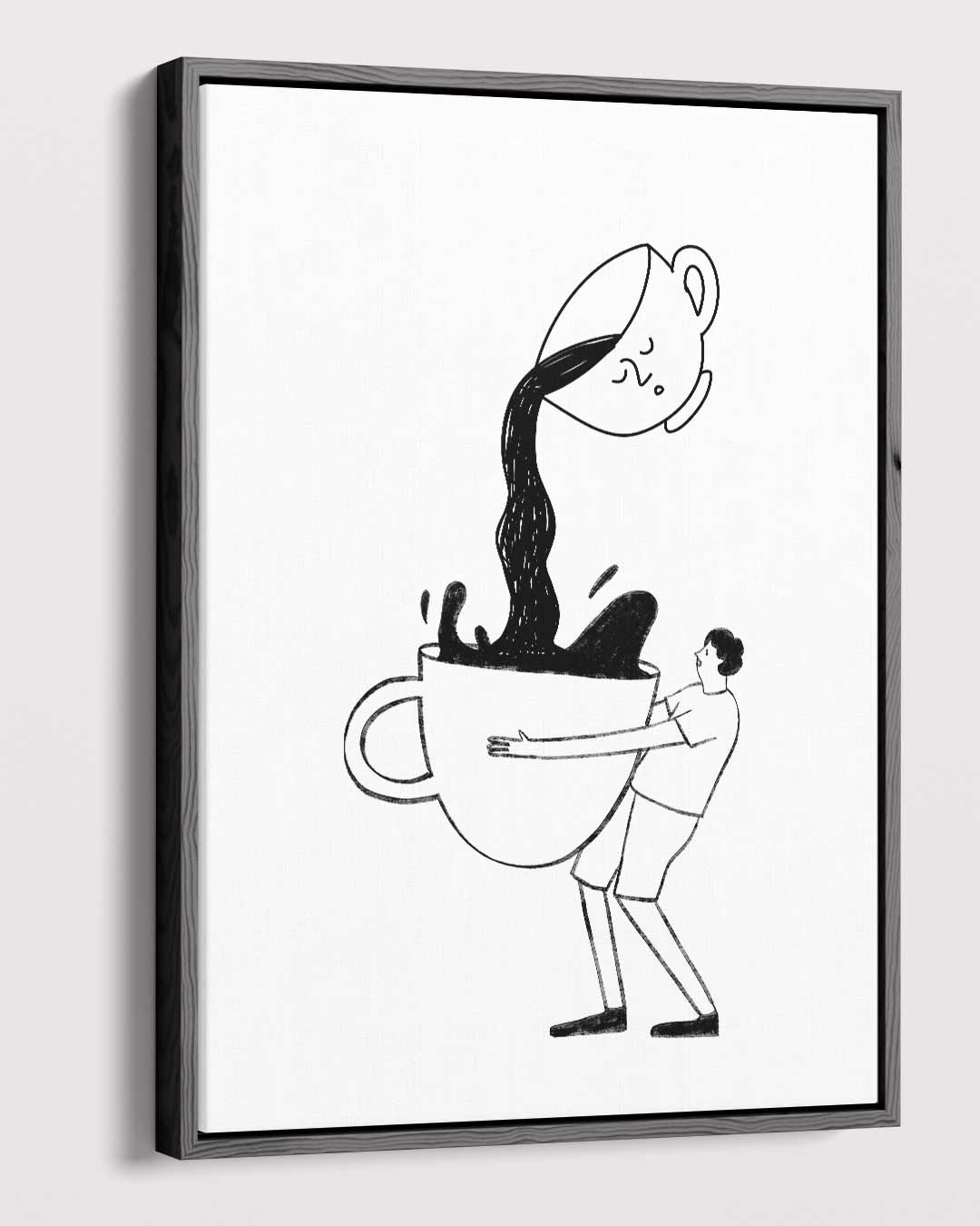 Reusachtige Koffiekop Fantasie Kunstwerk-canvas-dibond-plexiglas-wanddecoratie-WallArtistic