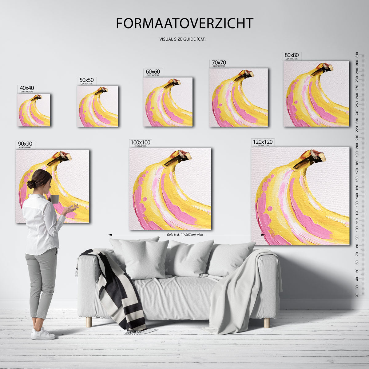 Banaan met roze accenten Poster