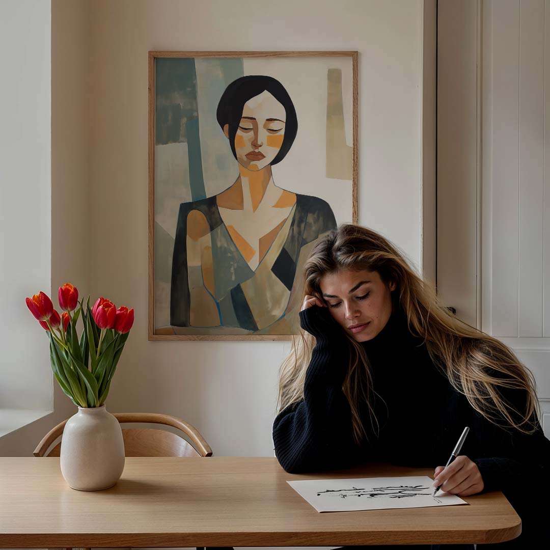 Abstracte Vrouwen Silhouet Poster-WallArtistic