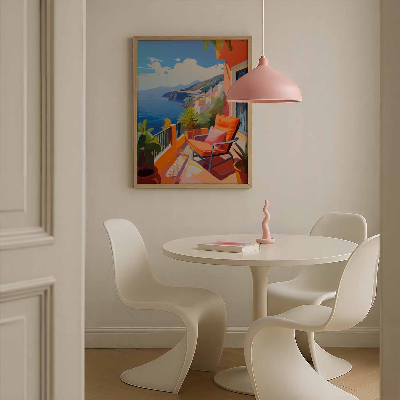 Zonovergoten Terras aan de Kust Poster-WallArtistic