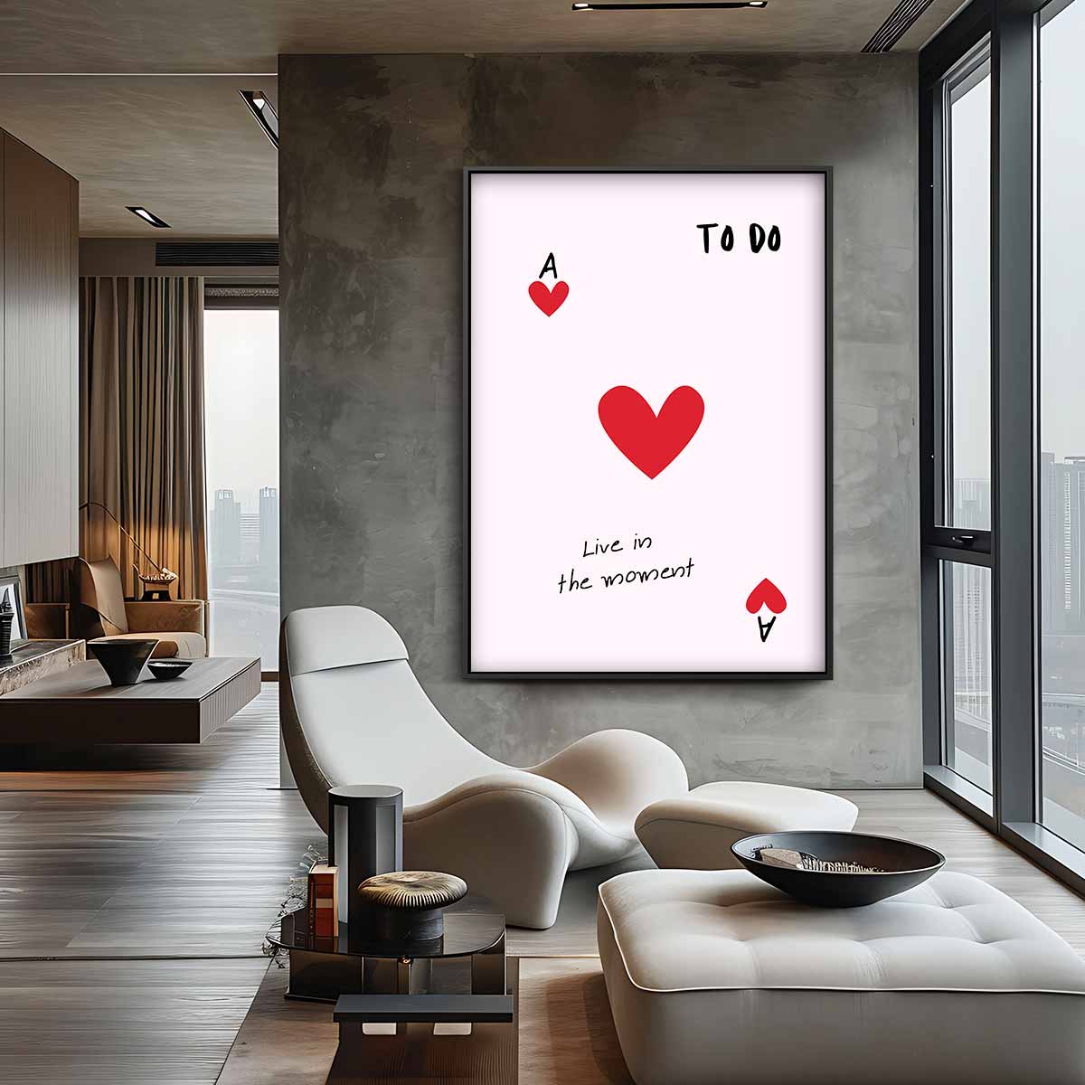 Speelse Hartenkaart Inspiratie Kunstwerk-canvas-dibond-plexiglas-wanddecoratie-WallArtistic