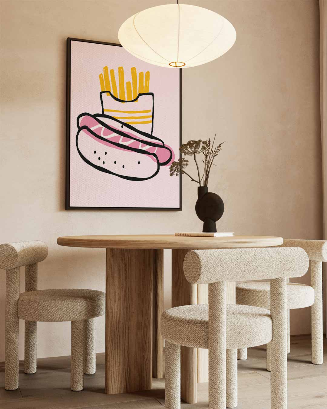 Speelse Snack Illustratie Kunstwerk-canvas-dibond-plexiglas-wanddecoratie-WallArtistic