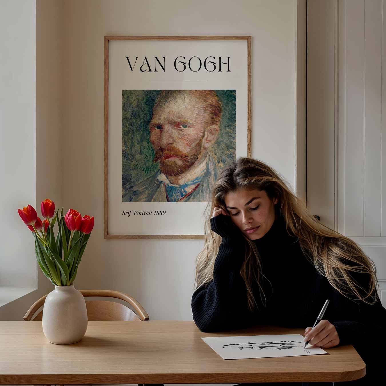 Van Gogh Zelfportret 1889 Poster-WallArtistic