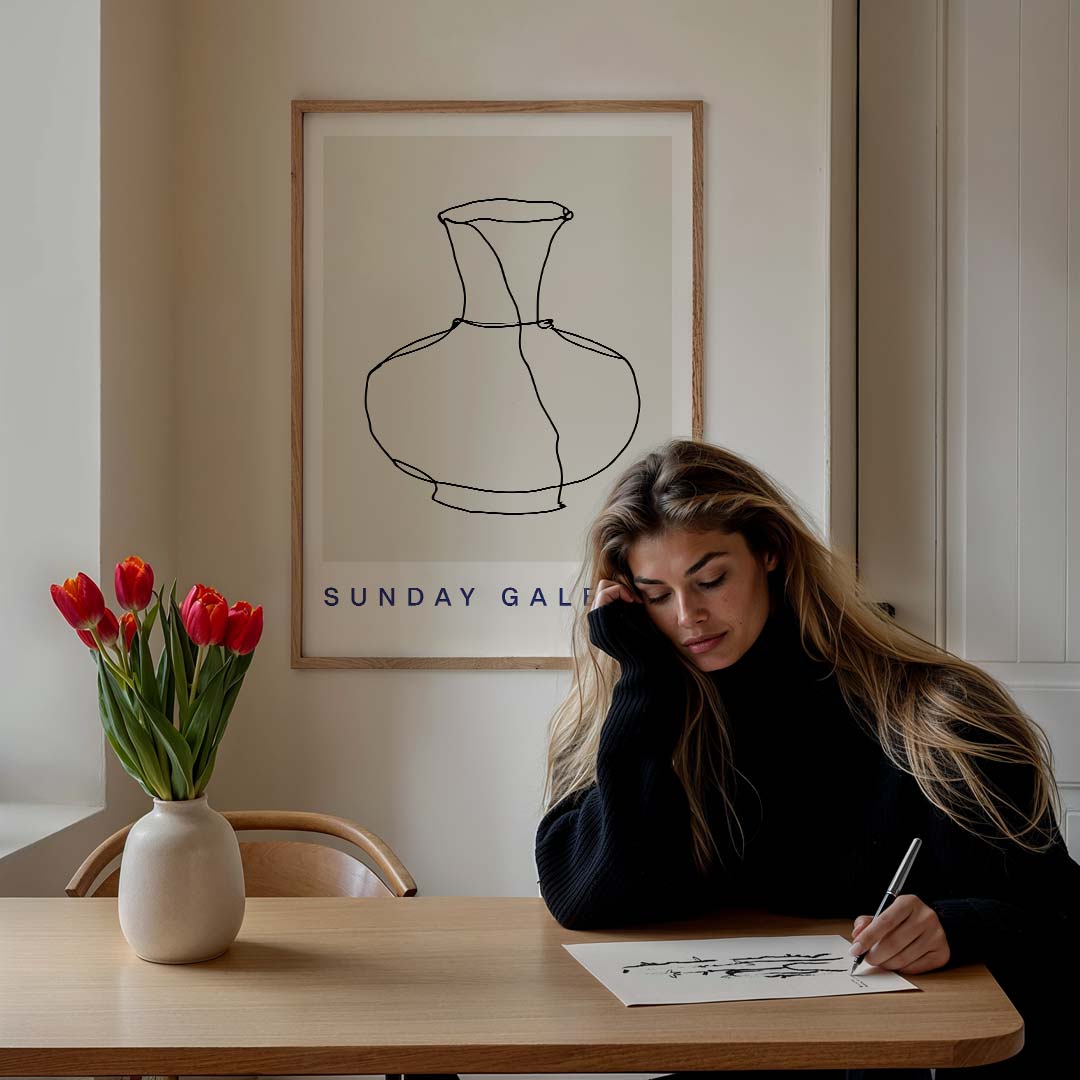 Elegante Vaaslijn Poster-WallArtistic