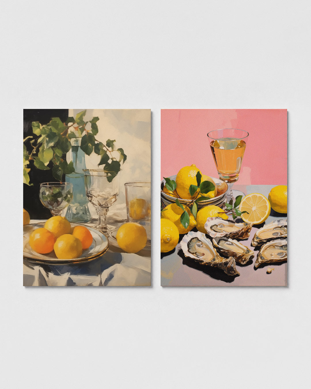 Vruchten en glaswerk Posterset