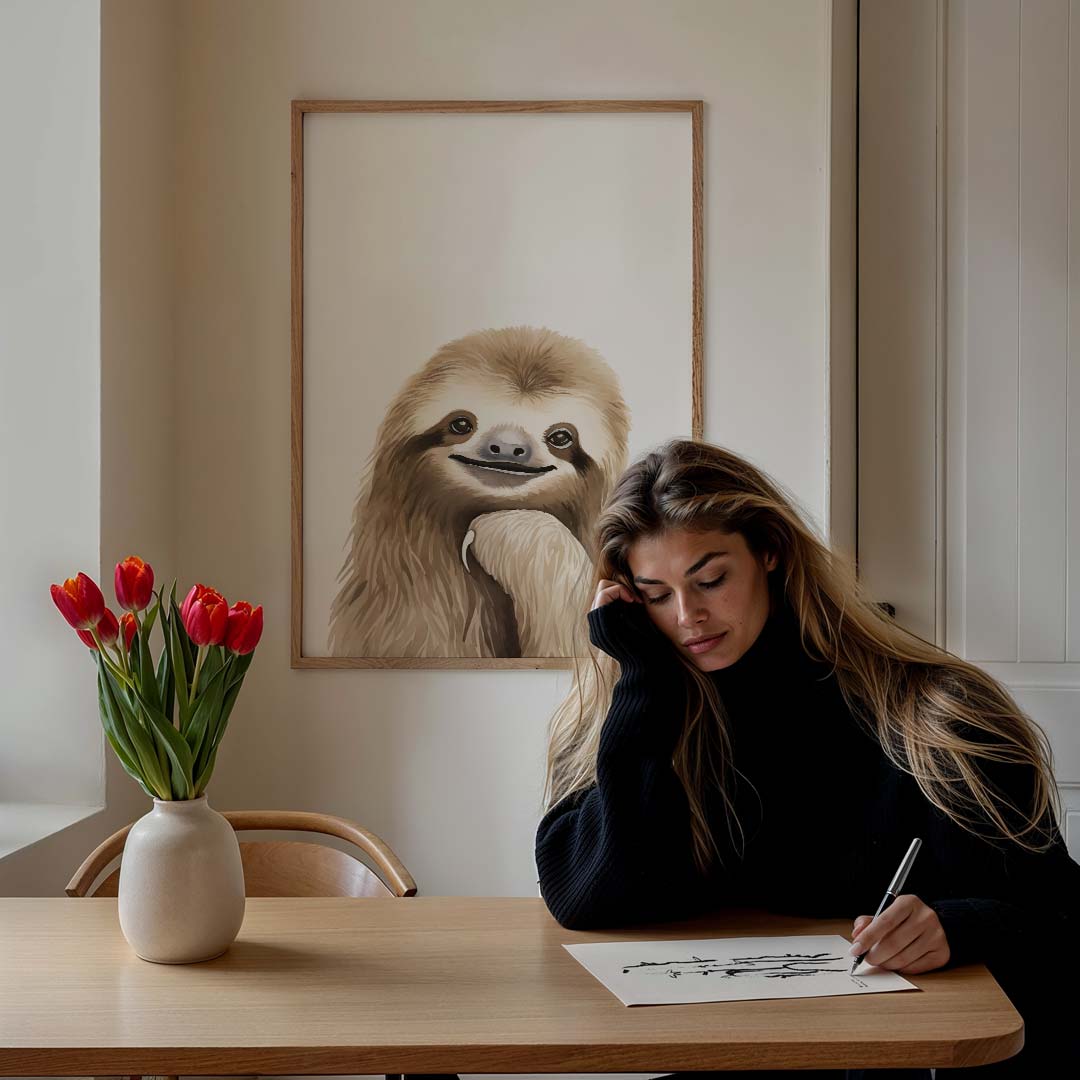 Schattige Luiaard Poster-WallArtistic