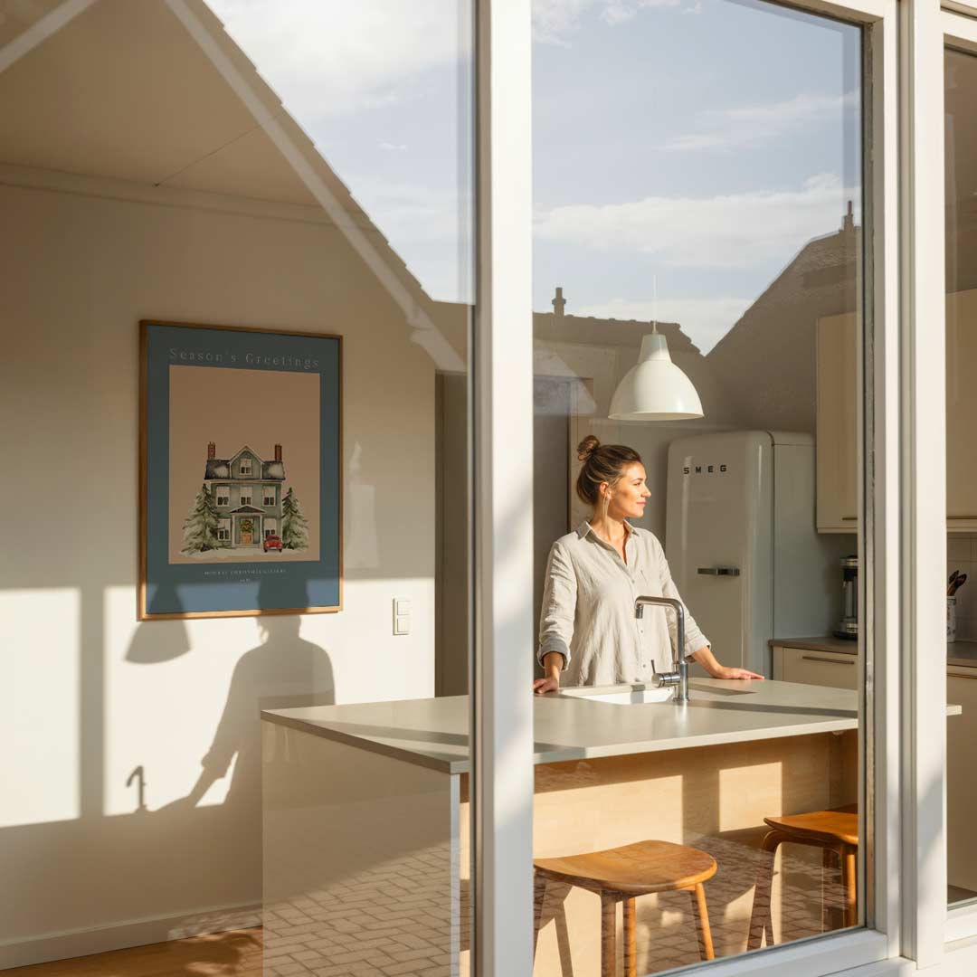 Warme Winterhuis Poster-WallArtistic